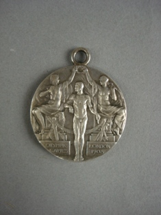 london 1908 olympic silver medal front